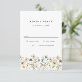 Boho Wildflower RSVP-kaart RSVP Kaartje (Staand voorkant)