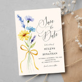 Boho Wildflower Rustic Garden Elegante bruiloft Save The Date