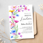Boho Wildflower Rustiek Elegante Bruids Luncheon Kaart