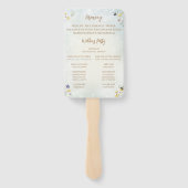 Boho Wildflower Rustiek Groen Huwelijksprogramma Handwaaier (Achterkant)