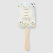 Boho Wildflower Rustiek Groen Huwelijksprogramma Handwaaier (Voorkant)