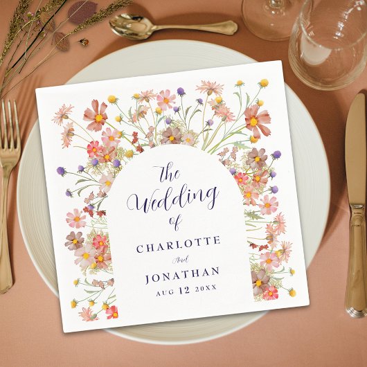 Boho Wildflower Rustieke Bloemboog Huwelijk Servet