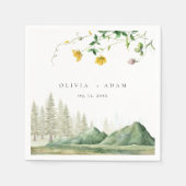 Boho Wildflower rustieke bos berg bruiloft Servet (Voorkant)