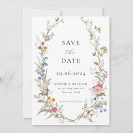 Boho Wildflower Save the Date Uitnodiging voor bru