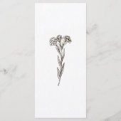 Boho Wildflower Schetste Hand getrokken bruiloft Menu (Achterkant)