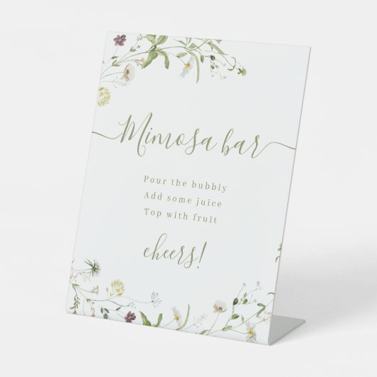 Boho Wildflower script rustiek Vrijgezellenfeest M Reclamebord Met Voetstuk (Voorkant)