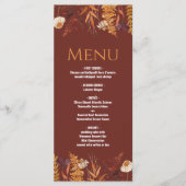 Boho Wildflower Terracotta Herfst Bruiloft Menu (Voorkant)