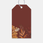 Boho Wildflower Terracotta Herfst Huwelijk Cadeaulabel (Achterkant)