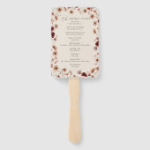 Boho Wildflower Terracotta Wedding Programma Handwaaier (Achterkant)