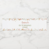 Boho Wildflower Thema Waterfles Label Etiket (Enkel label)