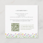 boho wildflower Trouwaccommodatie QR Code Informatiekaartje (Achterkant)
