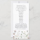 Boho Wildflower Trouwprogramma Orde der Gebeurteni (Achterkant)