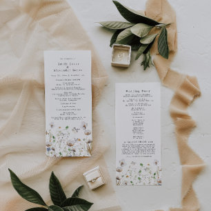 Boho Wildflower Trouwprogramma Orde der Gebeurteni