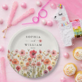 Boho Wildflower Trouwtafel Decor Papieren Bordje (Feest)