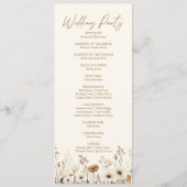 Boho Wildflower Tuin Bloemen Wilde Bloemen Bruilof Programma (Achterkant)