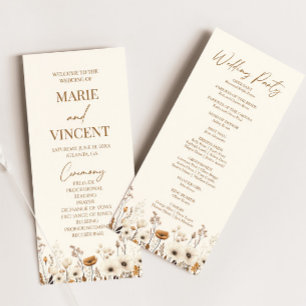 Boho Wildflower Tuin Bloemen Wilde Bloemen Bruilof Programma