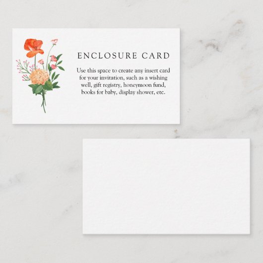 Boho Wildflower Tuin Douche Enclosure Kaart (Voorkant / Achterkant)