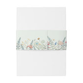 Boho Wildflower Varen Mint Groen Bruiloft Monogram Uitnodigingen Wikkel (Achterkant Voorbeeld)
