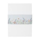 Boho Wildflower Varen Stoffig Blauw Bruiloft Monog Uitnodigingen Wikkel (Achterkant Voorbeeld)