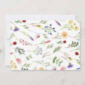 Boho Wildflower Verjaardagsfeestje Dank je kaart (Achterkant)