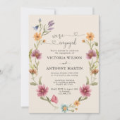 Boho Wildflower Verlovingsfeest Uitnodiging (Voorkant)
