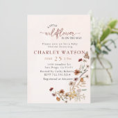 Boho Wildflower vlinder Baby shower Uitnodiging (Staand voorkant)