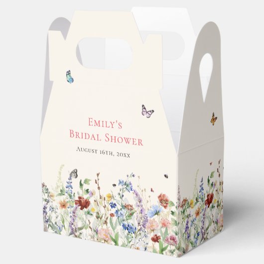 Boho Wildflower Vlinders Bedankdoosjes (Geopend)