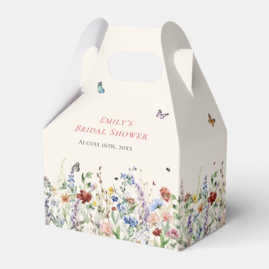 Boho Wildflower Vlinders Bedankdoosjes (Voorkant Zijde)