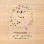 Boho Wildflower Vrijgezellenfeest Acryl Uitnodigingen (Voorkant)