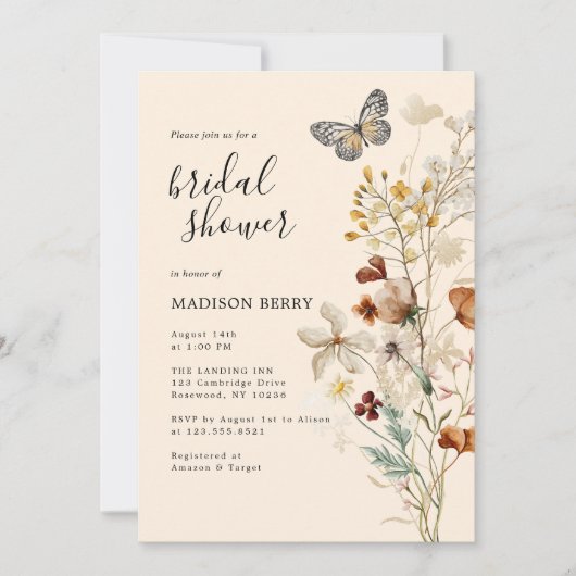 Boho Wildflower Vrijgezellenfeest Kaart (Voorkant)