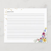 Boho Wildflower Vrijgezellenfeest Recept Kaarten (Achterkant)