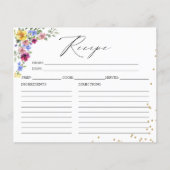 Boho Wildflower Vrijgezellenfeest Recept Kaarten (Voorkant)