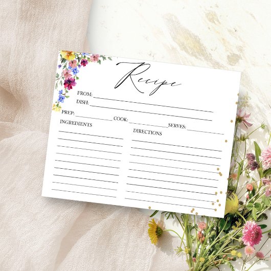 Boho Wildflower Vrijgezellenfeest Recept Kaarten