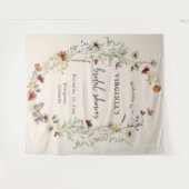 Boho Wildflower Vrijgezellenfeest Wandkleed (Voorkant (horizontaal))