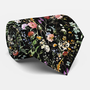 Boho Wildflower Watercolor Lente Bloem Stropdas