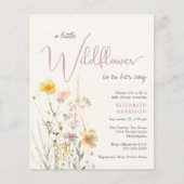 Boho Wildflower Waterverf Baby shower Uitnodigen (Voorkant)