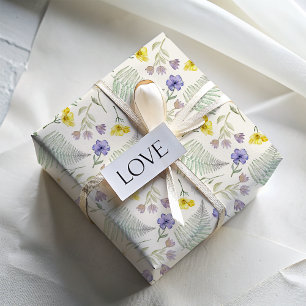 Boho Wildflower Waterverf Pattern Inpakpapier Vel