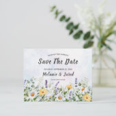 Boho Wildflower Waterverf Personaliseer bruiloft Save The Date (Staand voorkant)