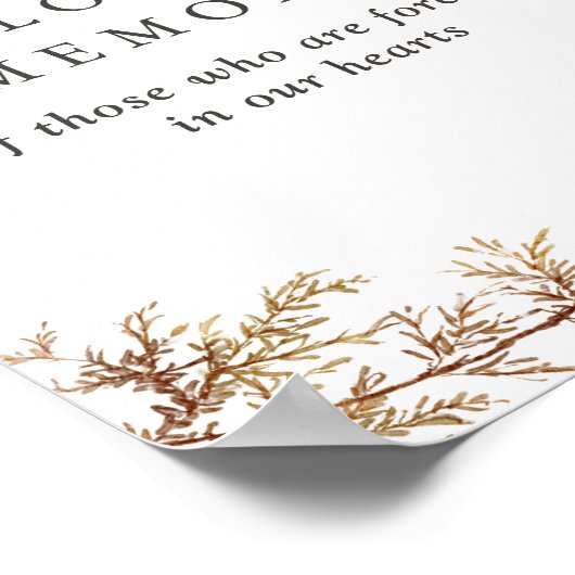 Boho Wildflower Weddenschap in liefdevol Geheugenb Poster (Hoek)