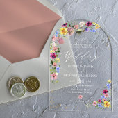 Boho Wildflower Wedding Acryl Uitnodigingen