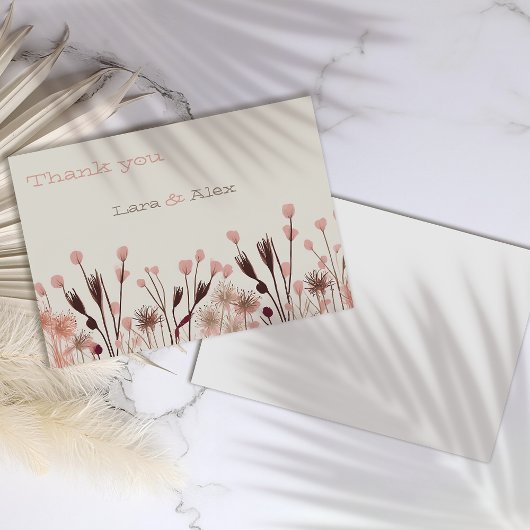 Boho Wildflower Wedding Bedankkaart