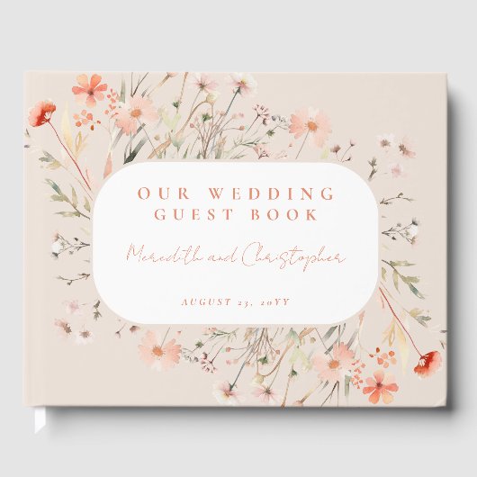 Boho Wildflower Wedding Gastenboek (Voorkant)