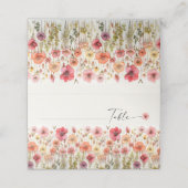 Boho Wildflower Wedding Gevouwen Plaats Kaarten (Buitenkant ongevouwen)