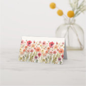 Boho Wildflower Wedding Gevouwen Plaats Kaarten (Achterkant)