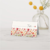 Boho Wildflower Wedding Gevouwen Plaats Kaarten (Voorkant)