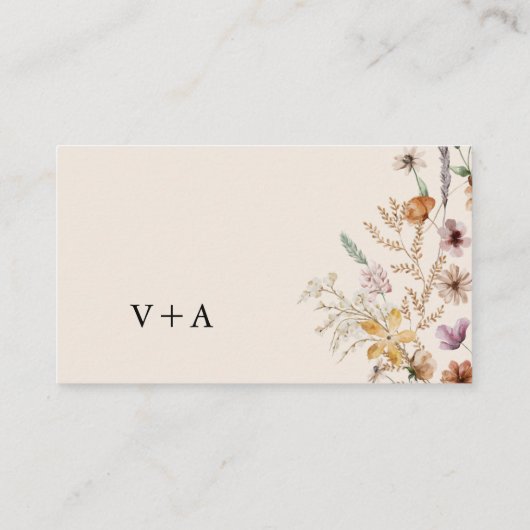 Boho Wildflower Wedding Informatiekaartje (Achterkant)