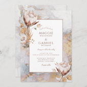 Boho Wildflower Wedding Invitation Kaart (Voorkant / Achterkant)