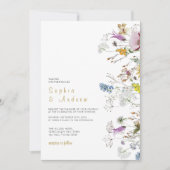 Boho Wildflower Wedding Invitation Kaart (Voorkant)