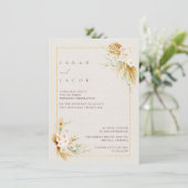 Boho Wildflower Wedding Kaart (Staand voorkant)