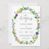 Boho Wildflower Wedding Kaart (Voorkant)